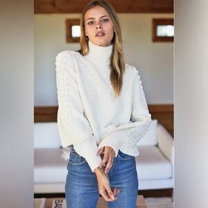 Emerson Fry Mila Sweater in Ivory Popcorn Organic Cotton Size Small